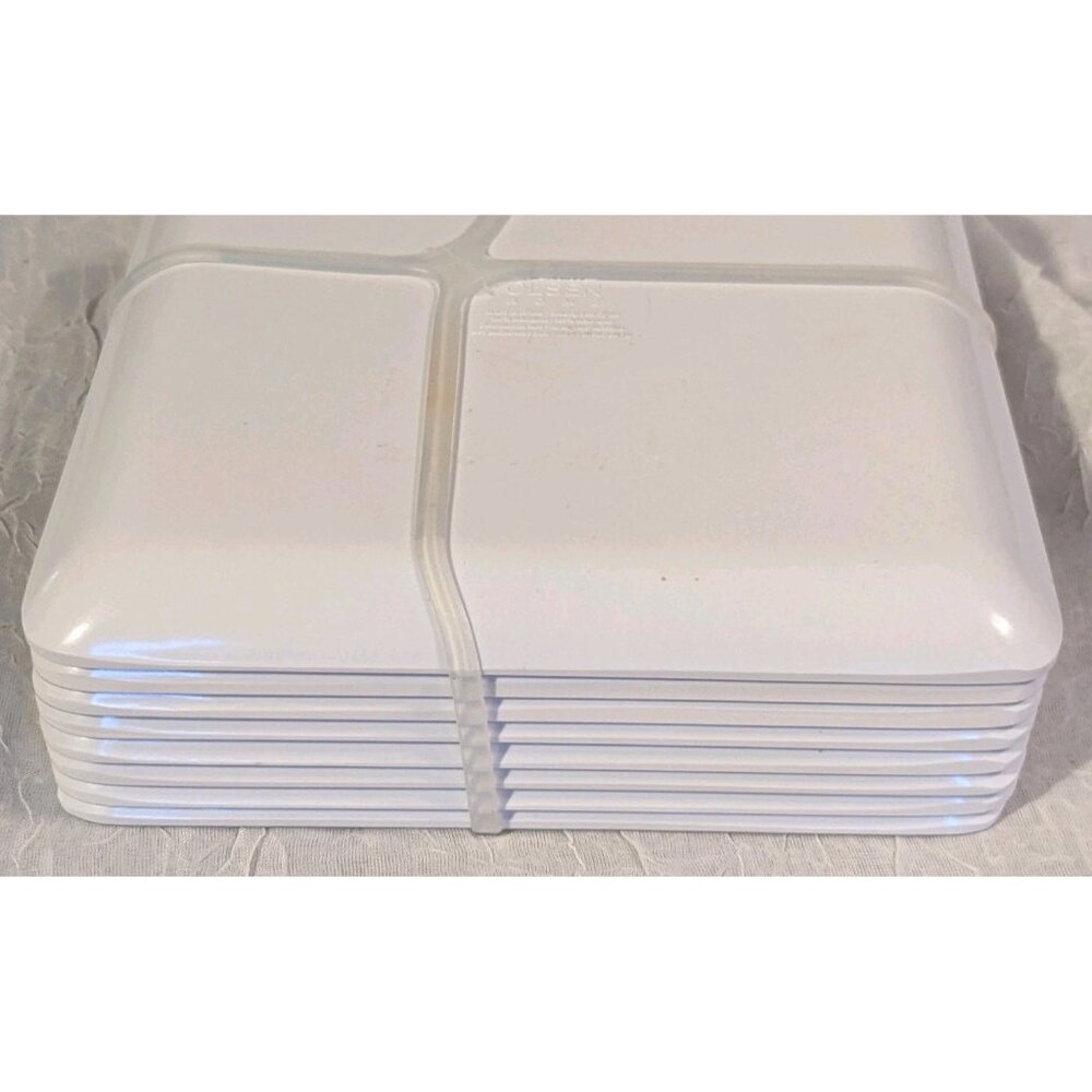 NWT Sigrid Olsen 8 Plates Appetizer Oyster Square Melamine Aw Shucks Nautical 6" - Picture 7 of 11